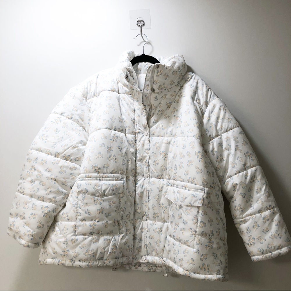 Neon Rose‎ Women’s Vintage Ditsy Floral Puffer Jacket